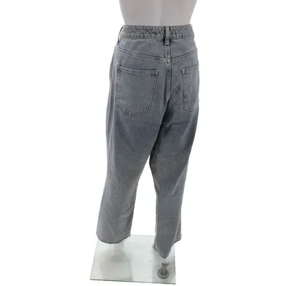 Zara Womens Medium Wash Distress High Rise Wide Leg Jeans Blue Size 12 - Picture 3 of 6